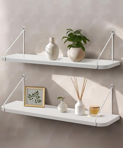 Afuly White Floating Shelves for Wall, 24in Shelf by Afuly