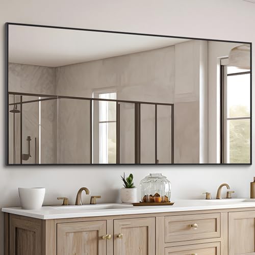 DESBING Black Bathroom Mirror for Wall, 30x55 Inch Rectangle Mirrors - Image 2