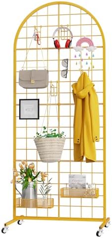 VGMiu Grid Wall Panel 2' x 5.2' FT Metal Grid Display Stand 1PCS Gold by VGMiu