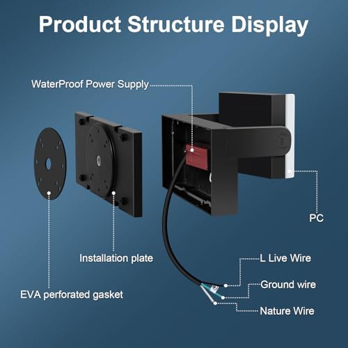 60W LED Outdoor Wall Lights 360° Rotatable 5000K IP65 - Image 6