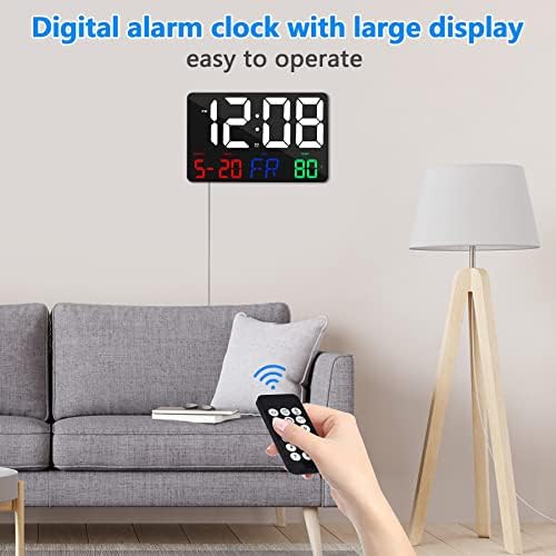 Digital Wall Clock, 11.5" LED Digital Alarm Clock Large Display, - Image 4