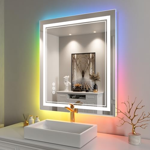 28x32 Inch RGB LED Bathroom Mirror by ISTRIPMF