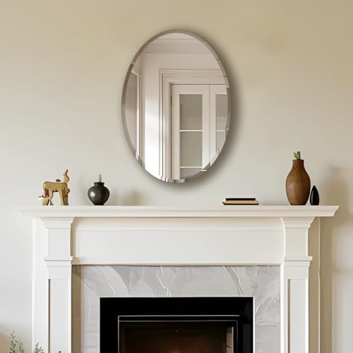 Bathroom Mirror for Over Sink 20" x 28" Oval Frameless Wall Mirror - Image 6