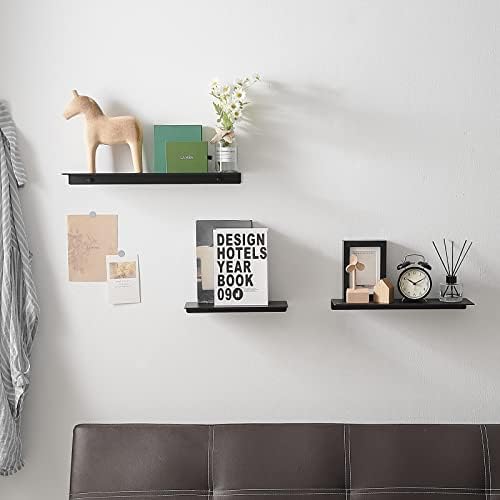 JOOM Black Floating Shelves for Wall Storage, Metal Wall Shelves for Living Room - Image 2