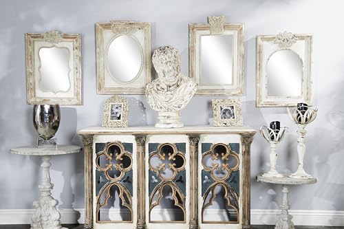 Deco 79 Wood Floral Carved Acanthus Wall Mirror - Image 5