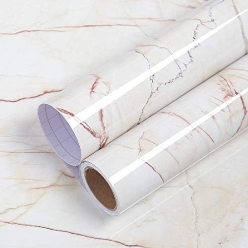 Livelynine Cream White Marble Contact Paper - Image 6