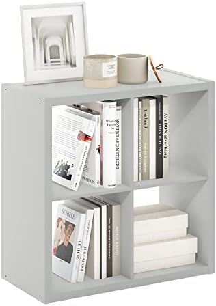 Furinno Cubicle Open Back Decorative Cube Storage Organizer, Light Grey by Furinno-FitsYourSpaceFitsYourBudget