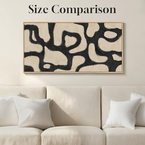 Framed Neutral Modern Abstract Horizontal Wall Art - Image 7