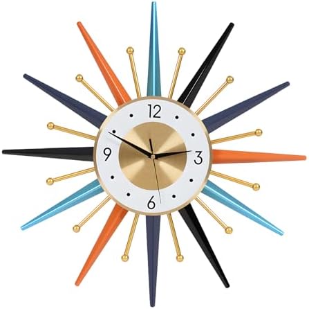 Large Wall Clock 22 Inch, Mid Century Wall Clock Starburst Clock Modern Decor by SNKOURIN