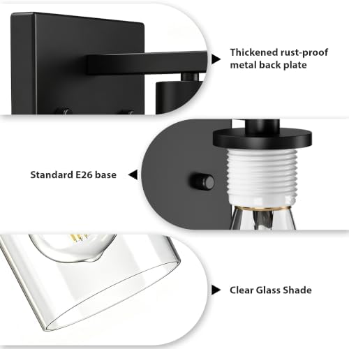 Wall Sconces Set of Two Matte Black Vanity Lights - Image 6