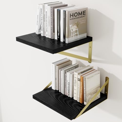 Deep Wall Shelves 12"W x 12"D Engineered Wood Floating Shelves by Venusmiles