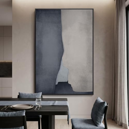 Extra Large Framed Blue Abstract Wall Art - Image 4