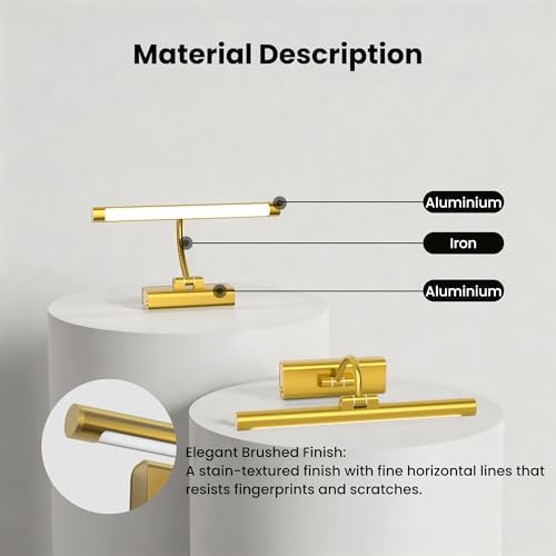 Picture Light for Wall Battery Powered, Dimmable 3 Color Temps 350LM Remote - Image 5