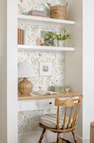 Floral Peel and Stick Wallpaper Vintage Botanical Contact Paper 17.3" x 78.7" - Image 5