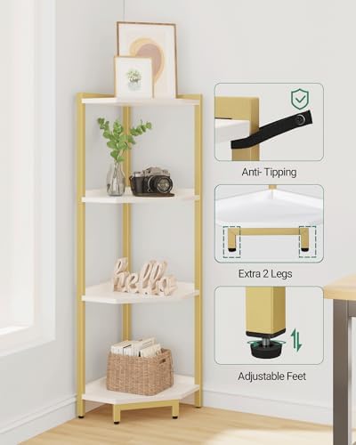 Hzuaneri Corner Shelf Stand 4-Tier Corner Bookshelf Storage Standing Shelf - Image 3