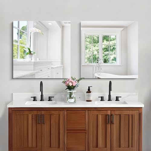 CILIBER Frameless Mirror, 24x24 Square Bathroom Mirrors - Image 3