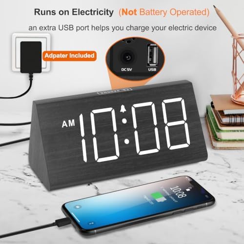 DreamSky Wooden Digital Alarm Clock - Image 5