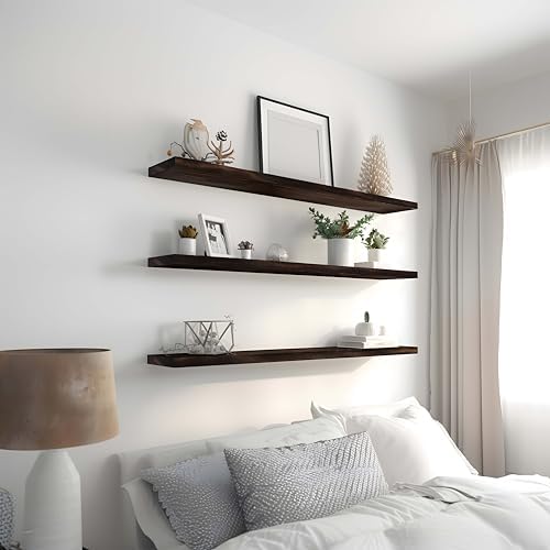 36 Inch Brown Wood Floating Shelves - Image 6