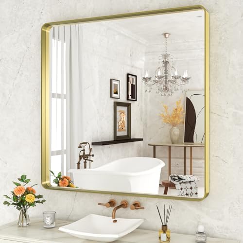 WEER Gold Bathroom Vanity Mirror 36X36 Inch by WEER