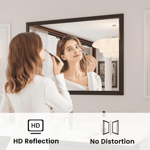 Amorho Black Bathroom Mirror 44x36 Inch, Metal Framed - Image 3