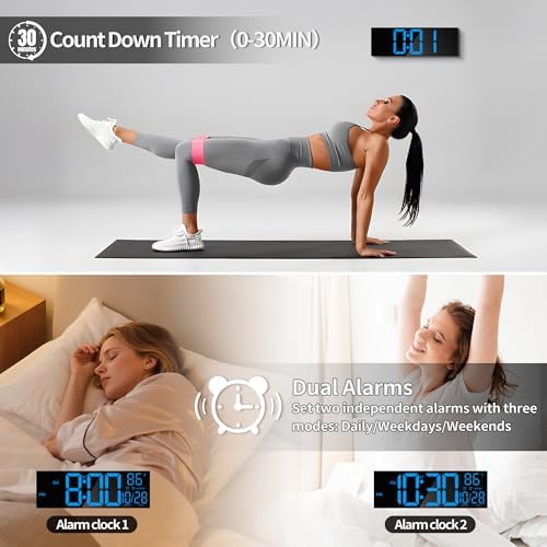 16.5" Blue LED Digital Wall Clock - Image 5