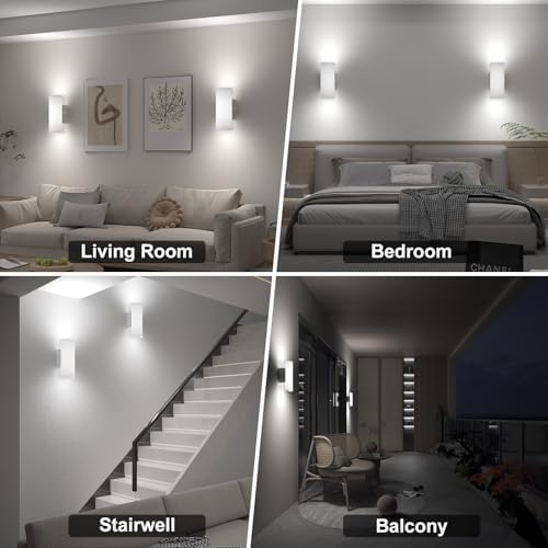 ChangM Wall Sconce Set of 2 Modern LED Wall Light Lamps Dimmable by Rotate - Image 4