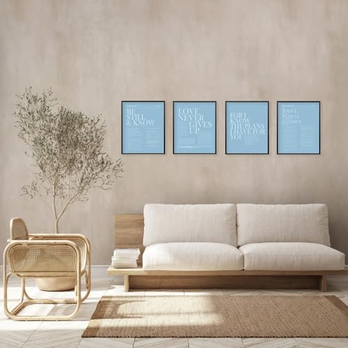 Locomiss Light Blue Christian Wall Art Decor, Modern Bible Verse Prints - Image 4