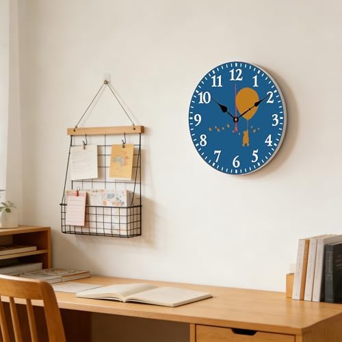 12" Wooden Animal Wall Clock, Silent Non-Ticking Battery Operated - Image 7