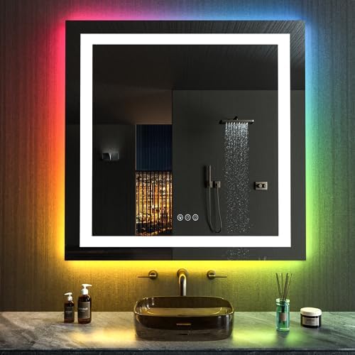 LOAAO 32"X32" RGB LED Bathroom Mirror - Image 3