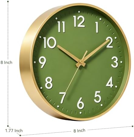 Small 8 Inch Modern Wall Clock Battery Operated Silent Non Ticking Analog - Image 3