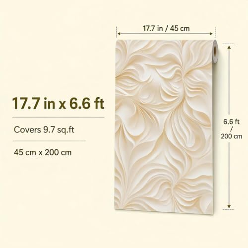 Peel and Stick Wallpaper Beige Brown Abstract Self Adhesive Removable - Image 4