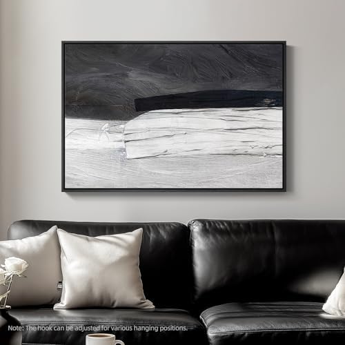 Framed Black and White Modern Abstract Wall Art, 1 Piece 24x36 In - Image 5
