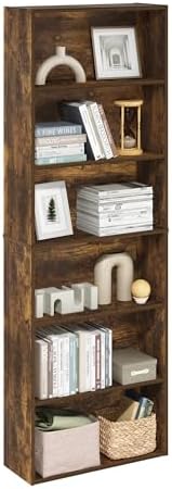 Furinno Jaya Simply Home Free Standing 6-Tier Open Storage Bookcase, Amber Pine by Furinno-FitsYourSpaceFitsYourBudget
