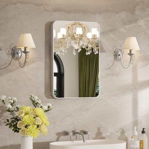16"x24" Bathroom Mirror for Over Sink, Brushed Nickel Vanity Mirror by MZON