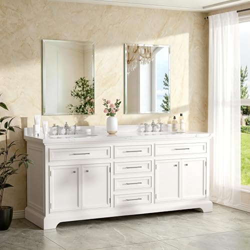24x32 Inch Bathroom Mirrors for Over Sink, Frameless Mirrors for Wall - Image 2