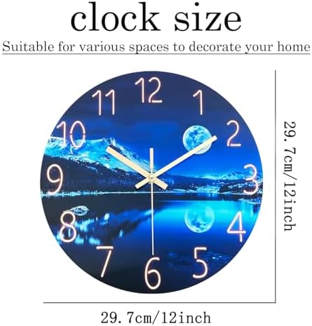 Blue Moon Wall Clock Battery Operated 12 Inch - Image 5