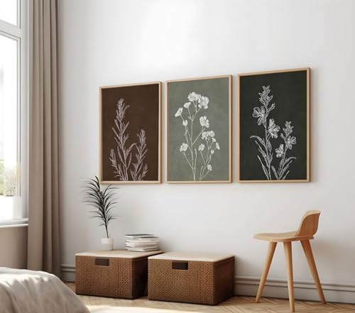 Neutral Botanical Framed Wall Art, 3 Piece Line Art Set, 12x16 Each - Image 4