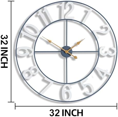 Sorbus Large Wall Clock, Metal Frame, Battery Powered - Image 3