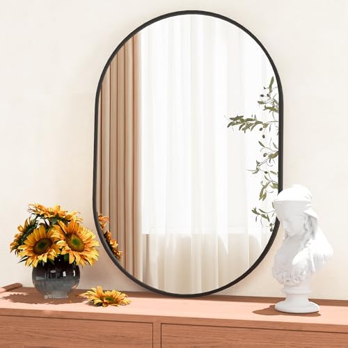 Oval Bathroom Mirror Capsule Wall Vanity Mirror, Large Modern Mirror - Image 3