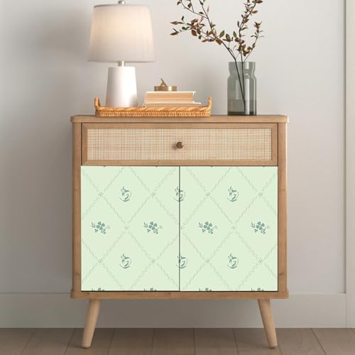 Hopepak Peel and Stick Wallpaper Stripe Floral Wallpaper 17.3" x 78.7" Green - Image 6