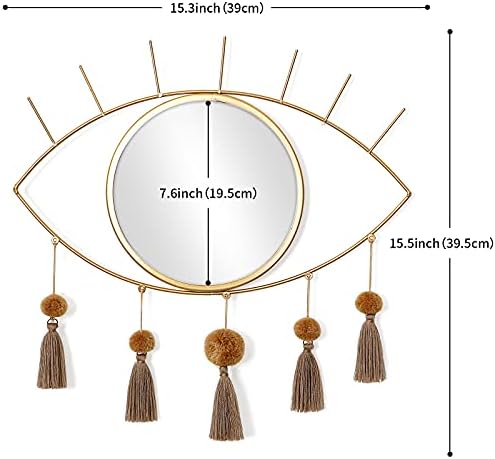 Evil Eye Wall Mirror Boho Gold Mirrors Decorative Metal Mirror - Image 4