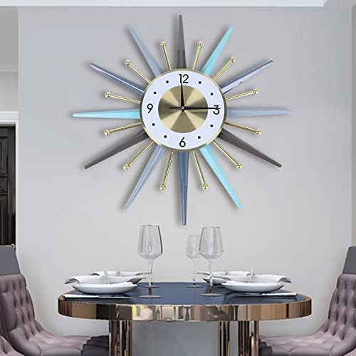 Large Wall Clock 22.8'' Modern Big Wall Clock Starburst Mid-Century Decor - Image 2