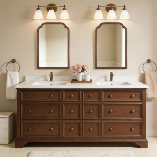 WallBeyond Wooden Framed Wall Mirror, Natural Wood Bathroom Vanity Mirror - Image 6