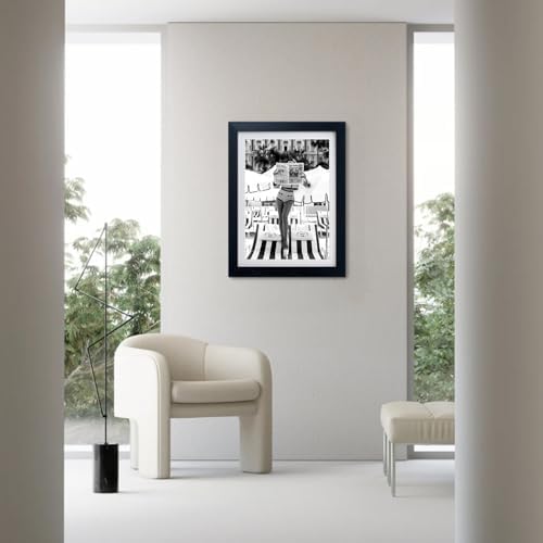 Framed Black and White Summer Wall Art Woman Reading Newspaper Beach Canvas - Image 7