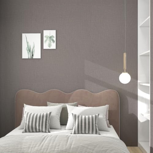 Dark Gray Grasscloth Peel and Stick Wallpaper 23.6"x480" - Image 5