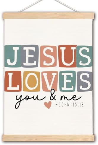 DNEULYR Christian Bible Verses Wall Decor, Jesus Loves You and Me Wall Art by Unknown