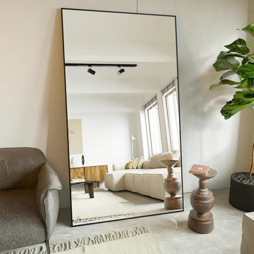 Koonmi 78"x35" Floor Mirror Full Length, Large Black Mirror by KOONMI
