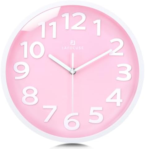 Lafocuse 12 Inch Modern Analog Light Pink Wall Clock by VisiteLafocuse
