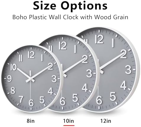 HZDHCLH 10 Inch Wall Clock Battery Operated Silent Non Ticking Gray Modern - Image 5