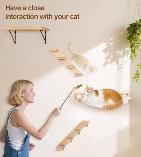 Cat Wall Hammock, Wall Mounted Reversible Plush-Canvas Bed - Image 6